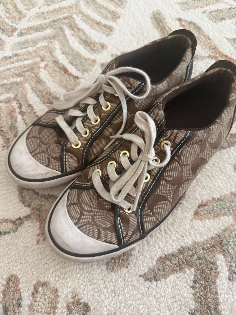 Coach Barrett Canvas Signature Logo Lace-Up Sneakers size 8.5